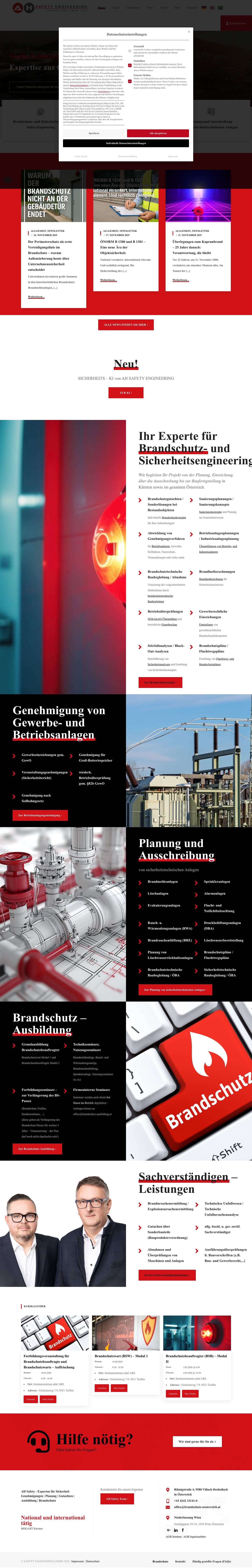Brandschutz Österreich - Brandschutzkonzepte & Beratung - Full Screenshot