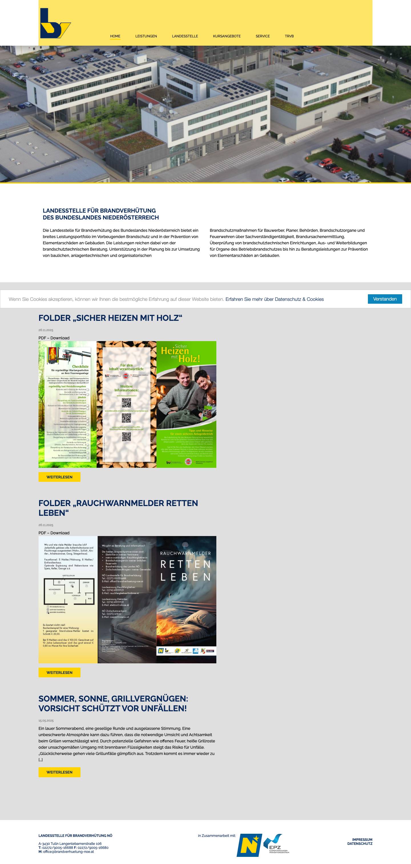 BV NÖ - Brandverhütung Niederösterreich - Full Screenshot