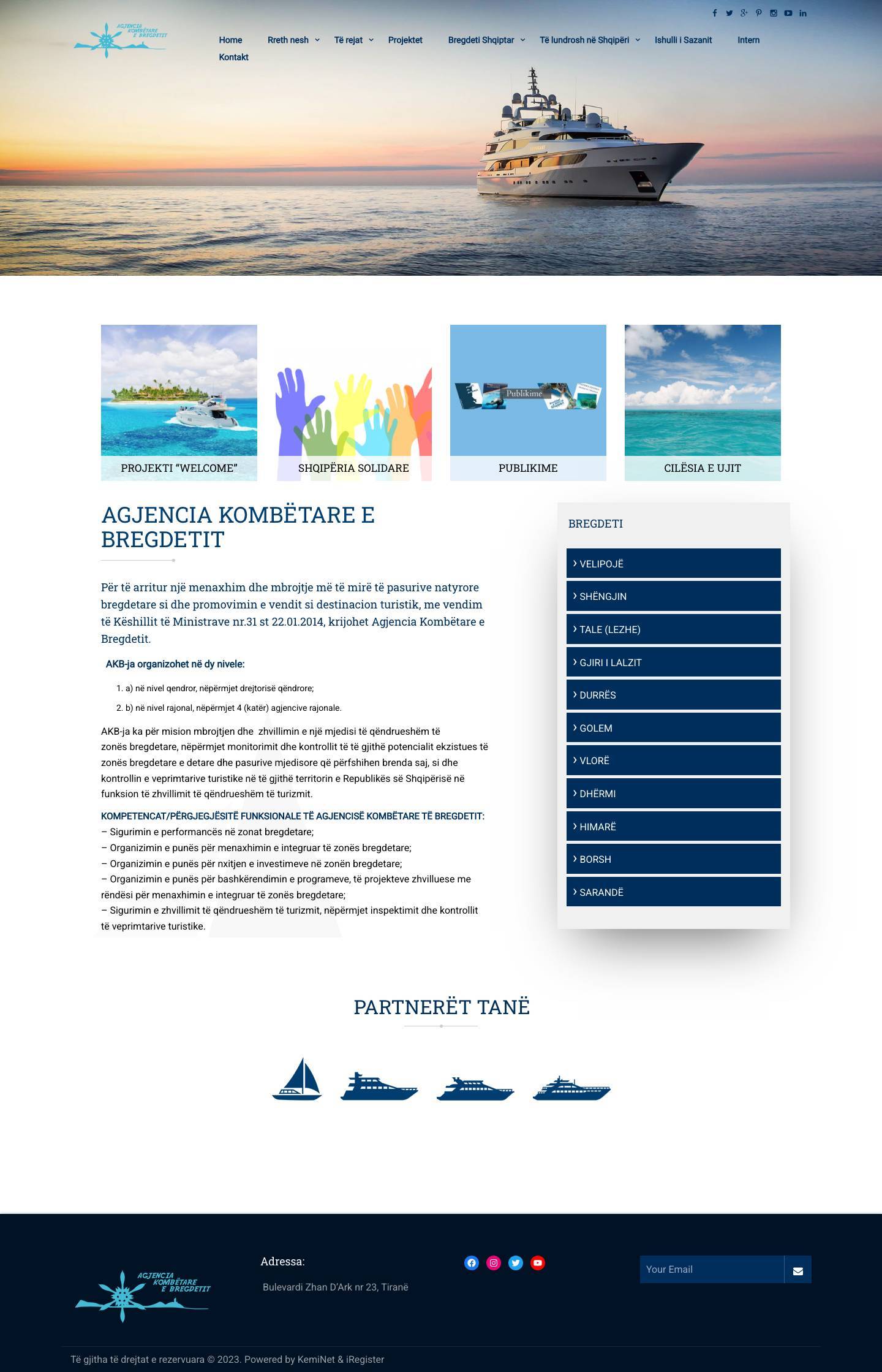 Bregdeti – Agjencia Kombetare e Bregdetit - Full Screenshot