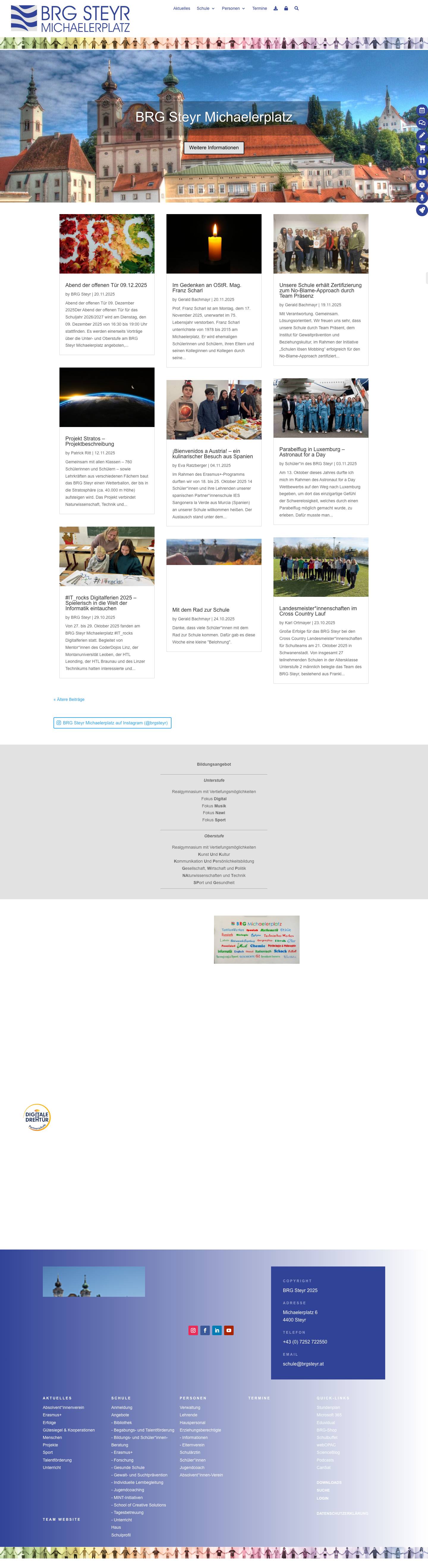 BRG Steyr Michaelerplatz | Homepage - Full Screenshot