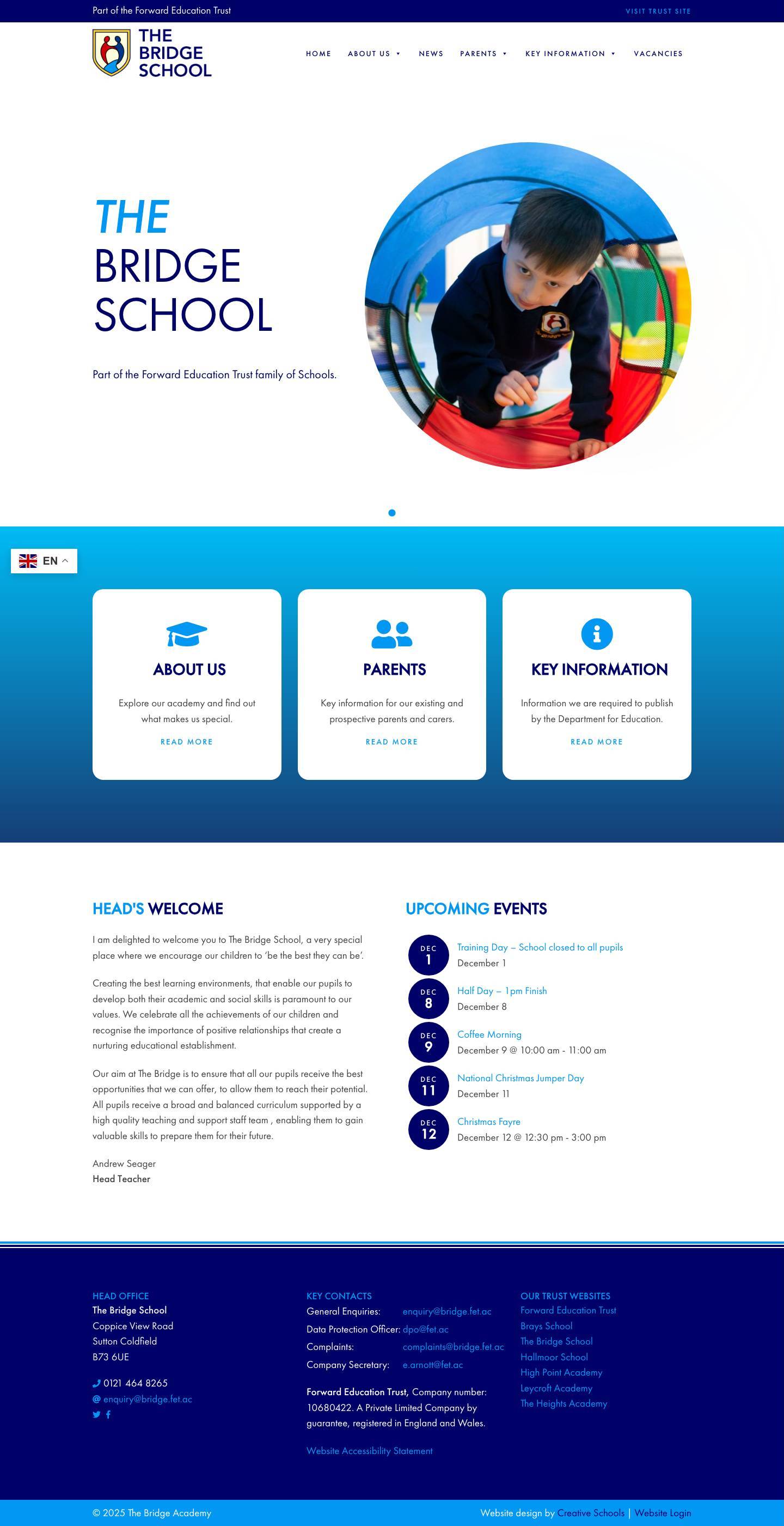 Home - Bridge School - Full Screenshot