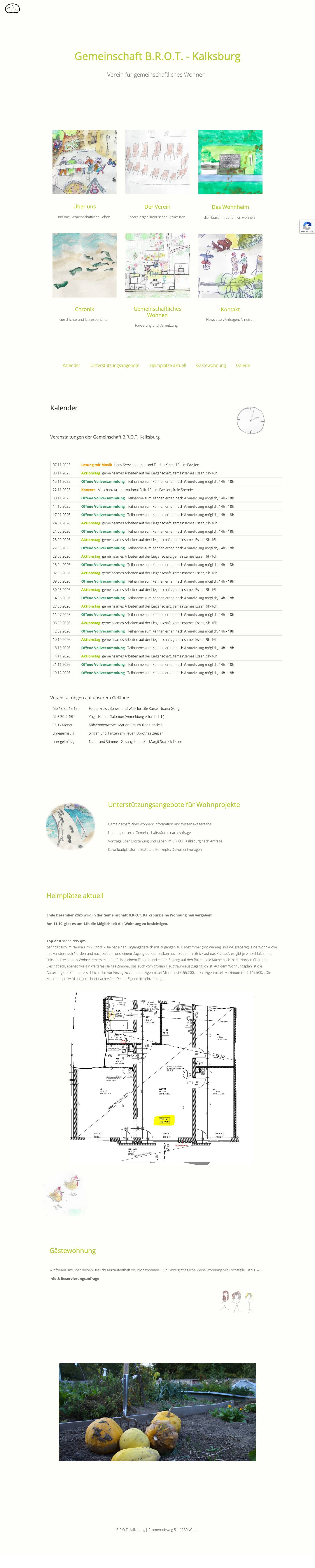 Gemeinschaft B.R.O.T. Kalksburg – Verein für gemeinschaftliches Wohnen - Full Screenshot