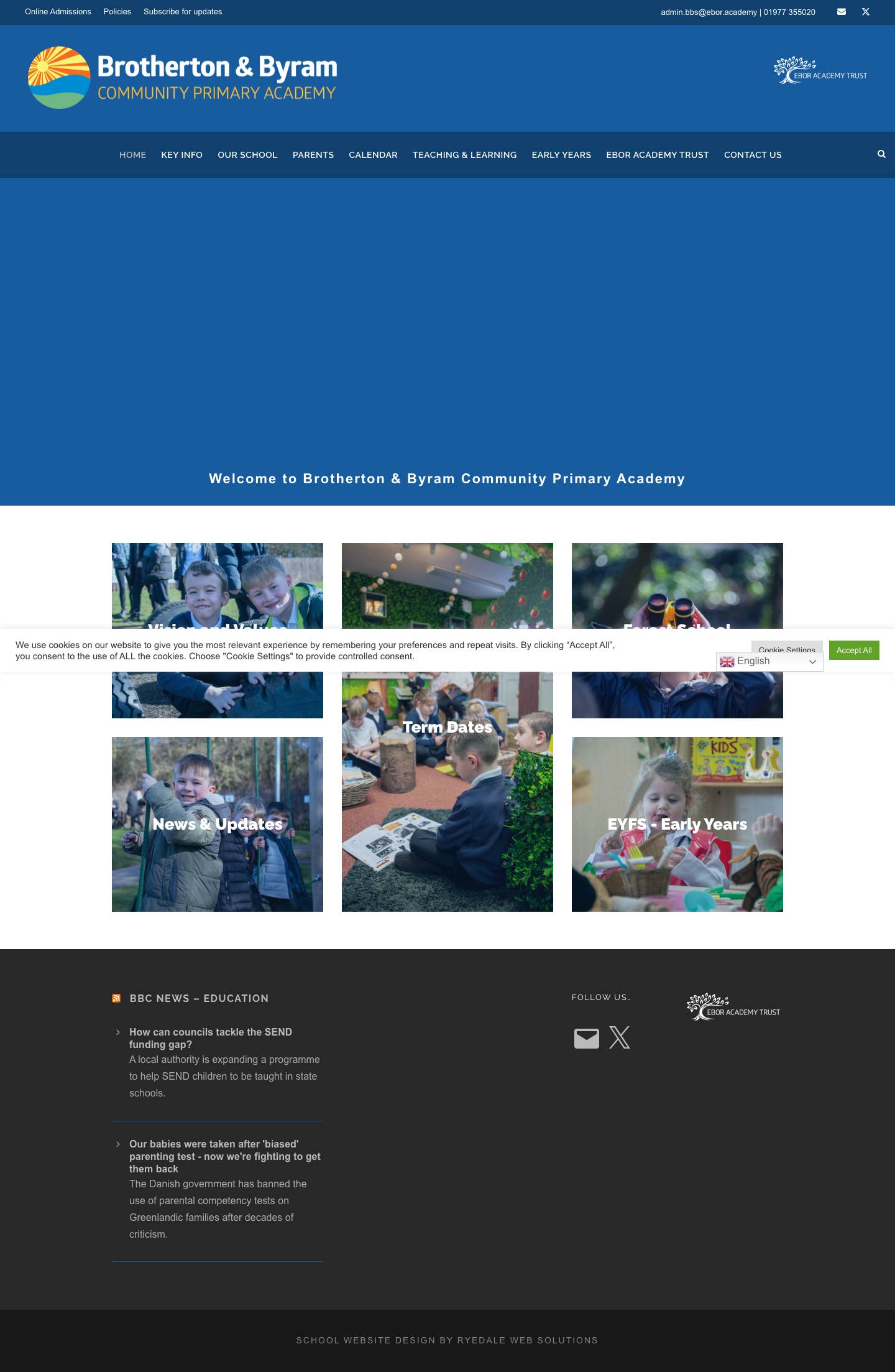Brotherton & Byram Community Primary Academy – Official Ebor School Website - Full Screenshot