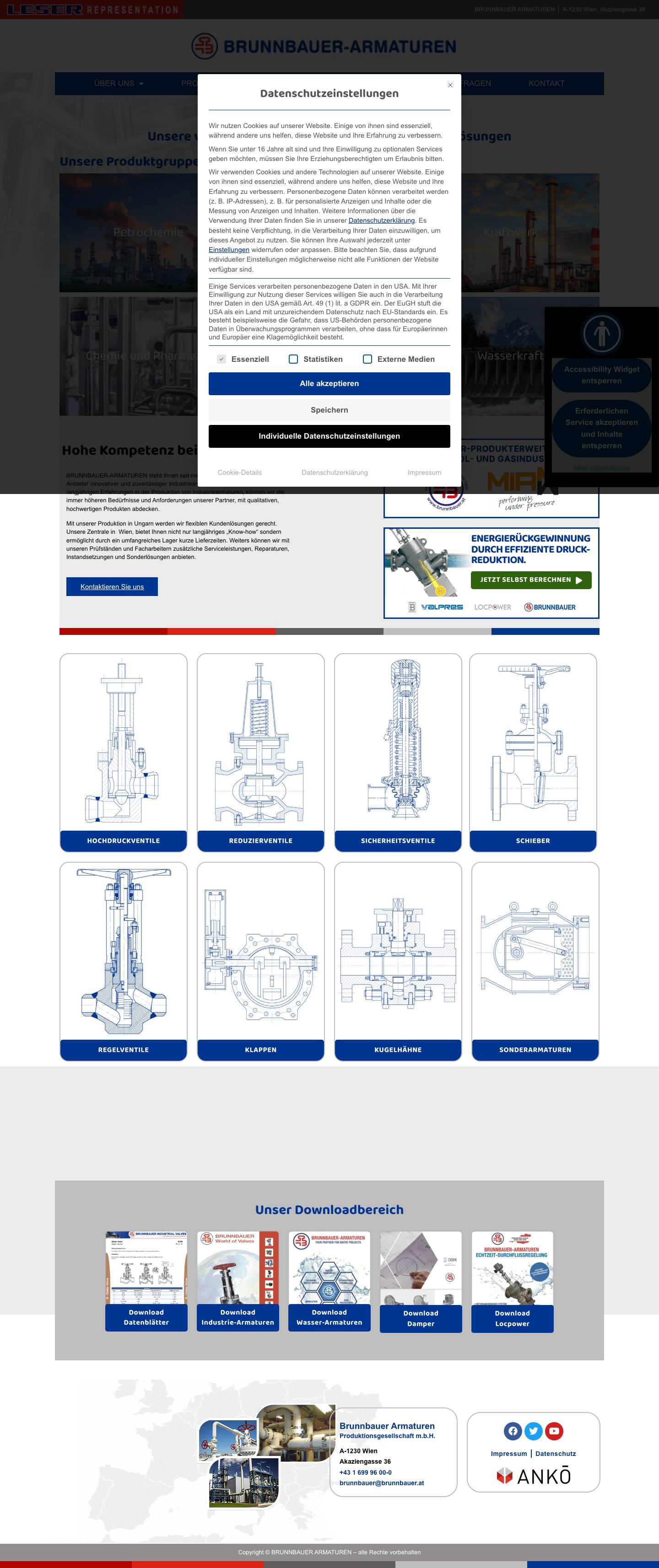 Brunnbauer Armaturen - Full Screenshot