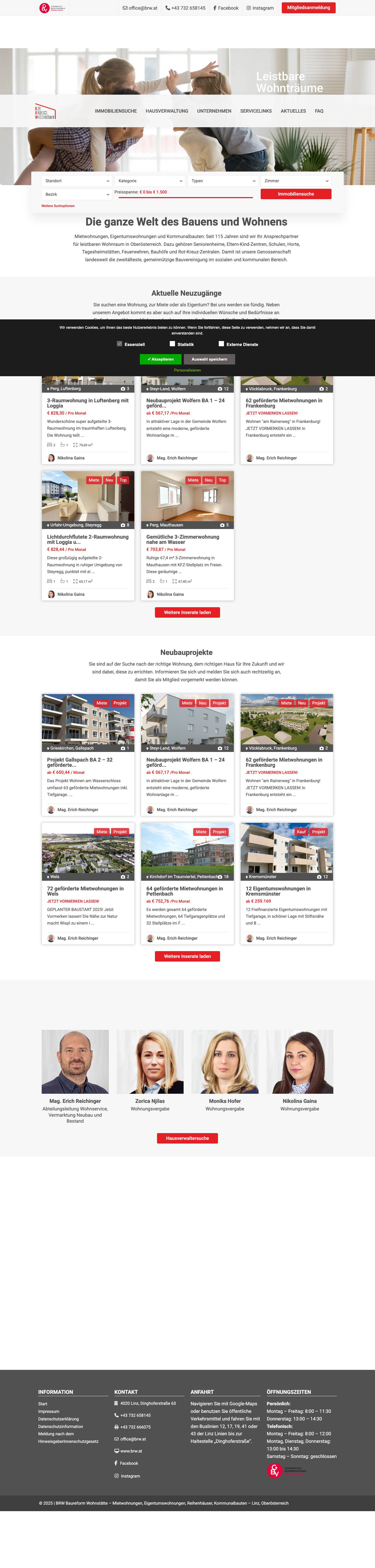 Mietwohnungen, Eigentumswohnungen, Kommunalbauten - Baureform Wohnstätte - Full Screenshot