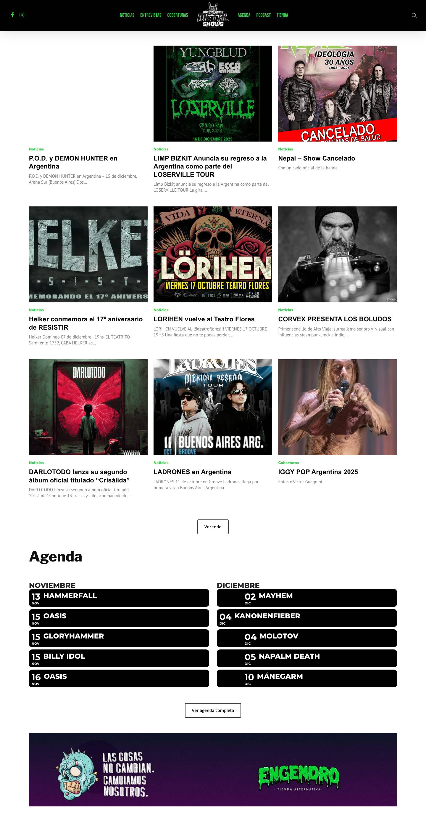 Buenos Aires Metal Shows - Full Screenshot