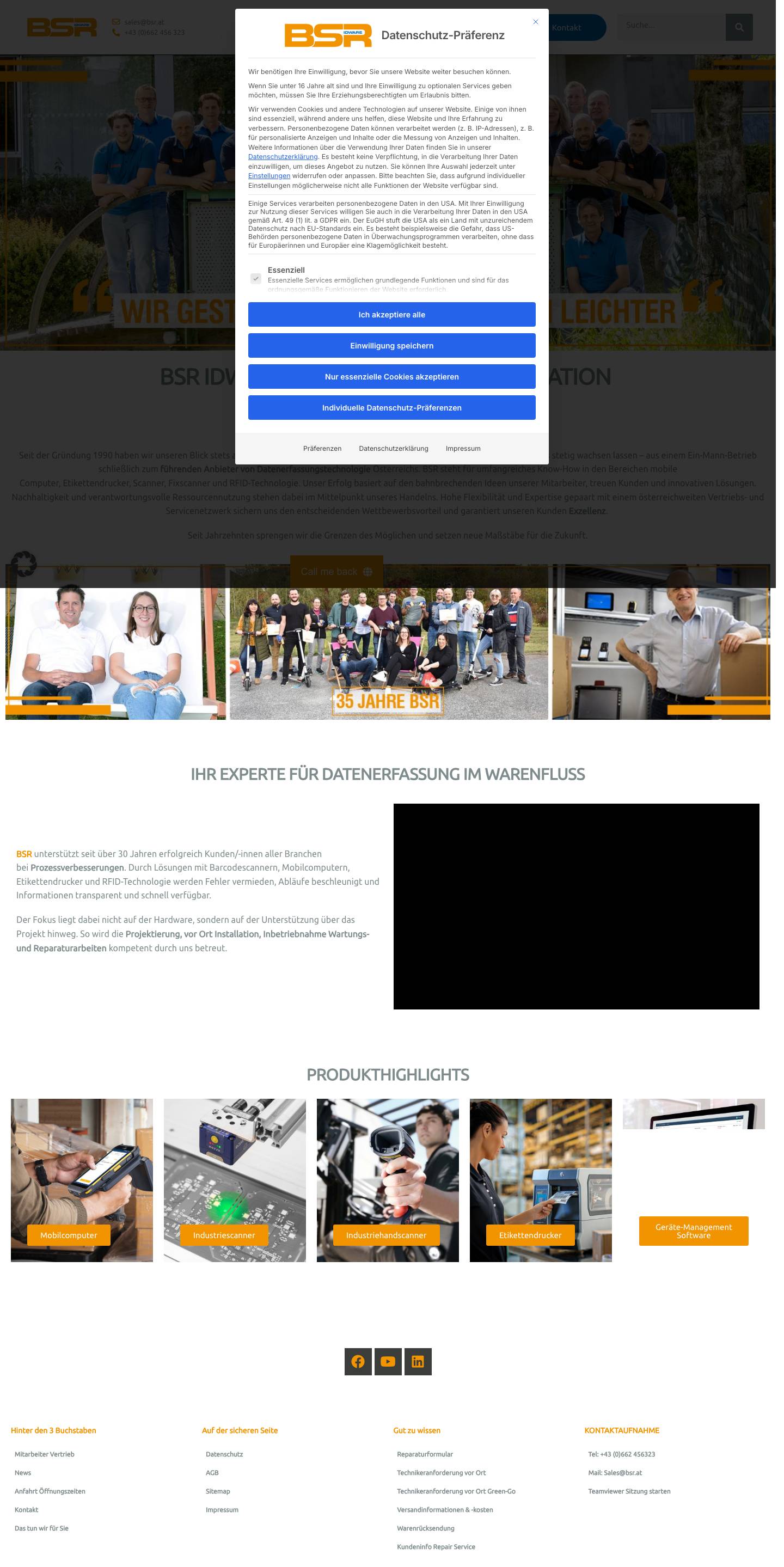 Startseite - BSR idware GmbH - Full Screenshot