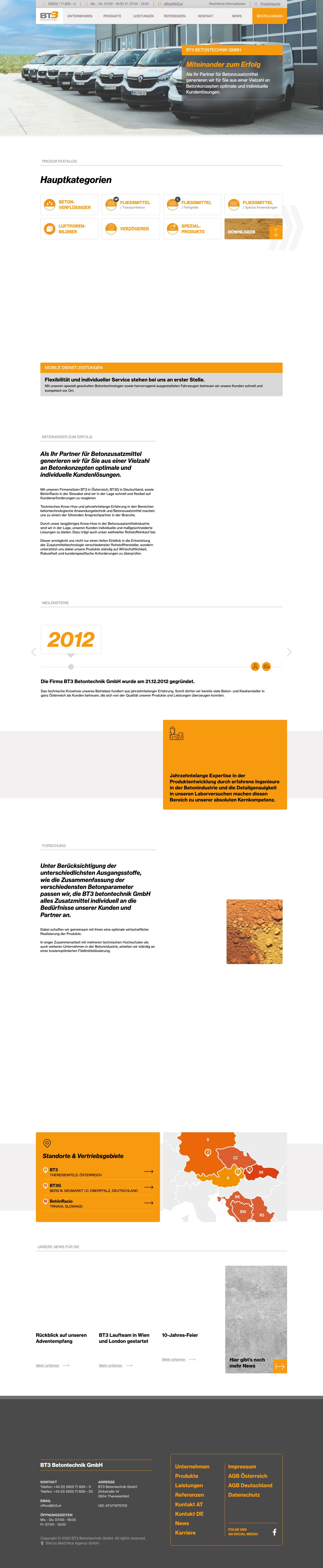 BT3 betontechnik GmbH - Full Screenshot