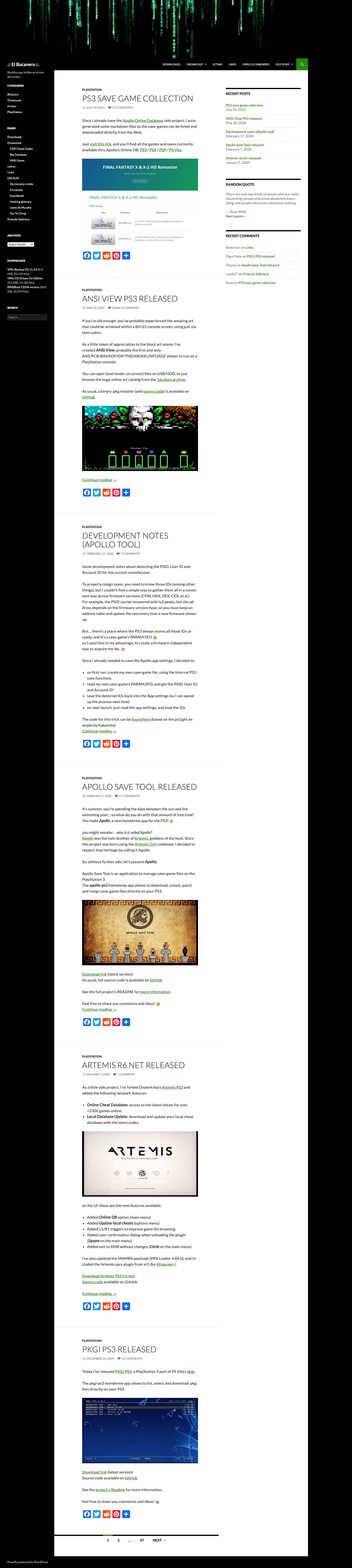 .:: El Bucanero ::. | Botellas que brillan en el mar del olvido… - Full Screenshot