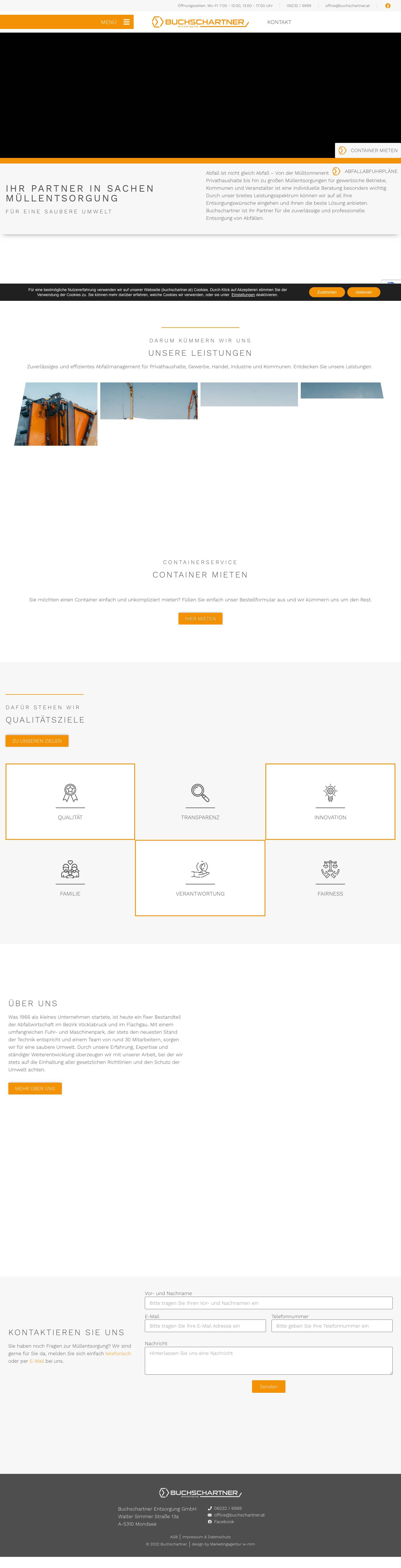 Startseite | Buchschartner Entsorgung - Full Screenshot