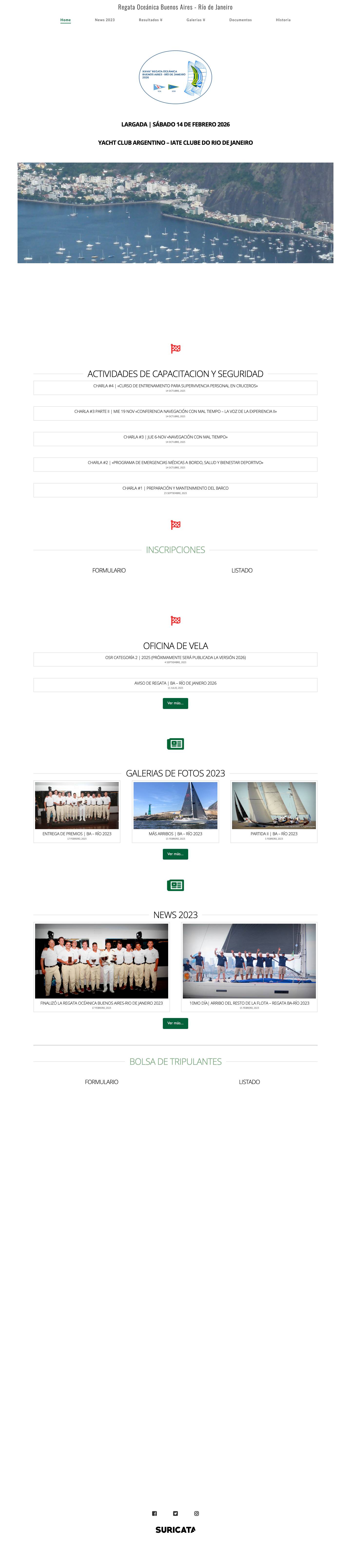 Regata Oceánica Buenos Aires - Río de Janeiro | Regata Oceánica Buenos Aires Río - Full Screenshot