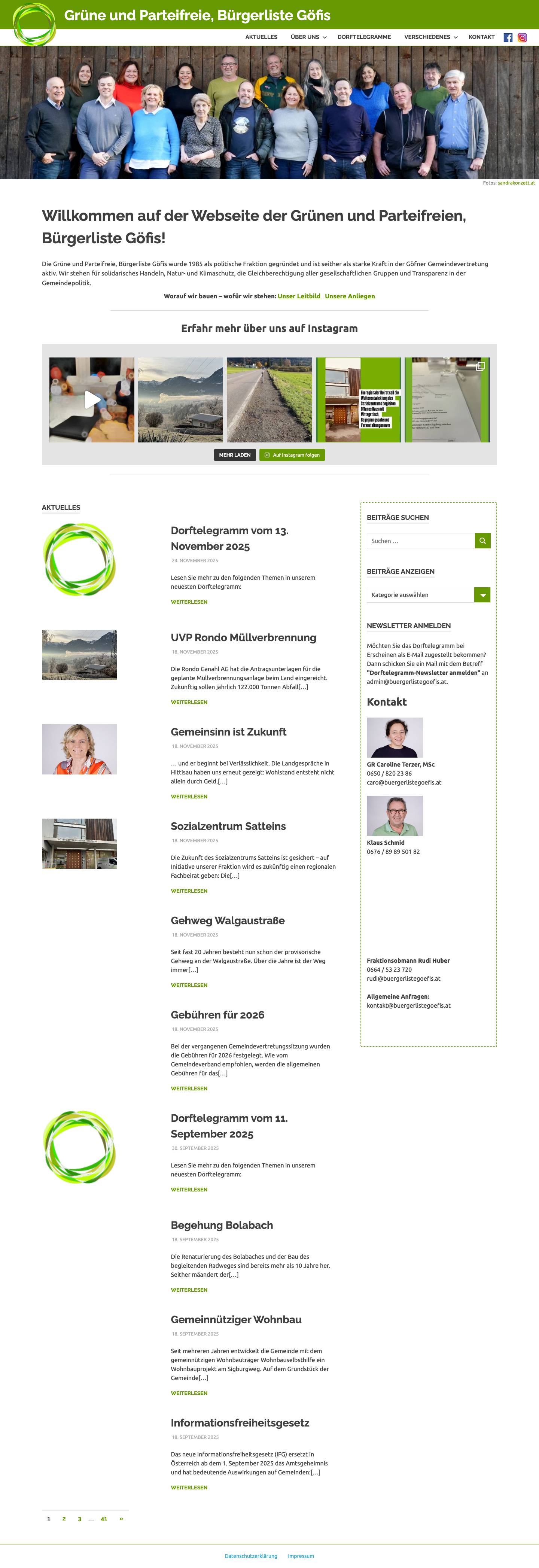 Grüne und Parteifreie, Bürgerliste Göfis - Full Screenshot