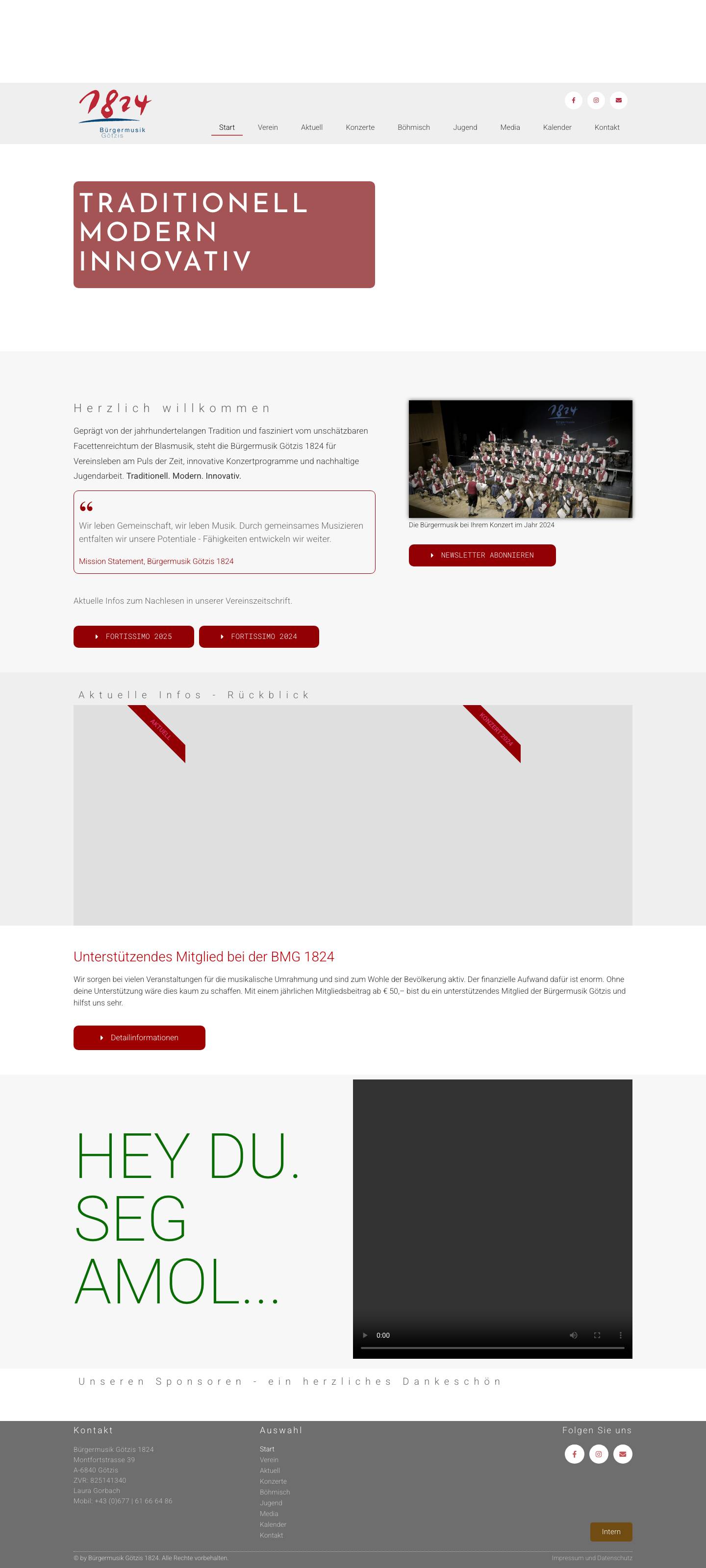 Bürgermusik Götzis 1824 – modern | traditionell | innovativ - Full Screenshot