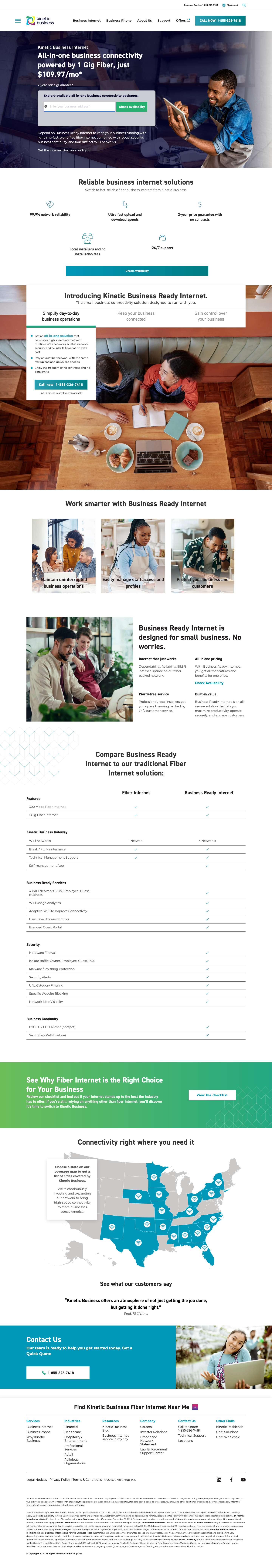 Worry-Free Small Business Internet & Phone Service | Kinetic Business - Full Screenshot