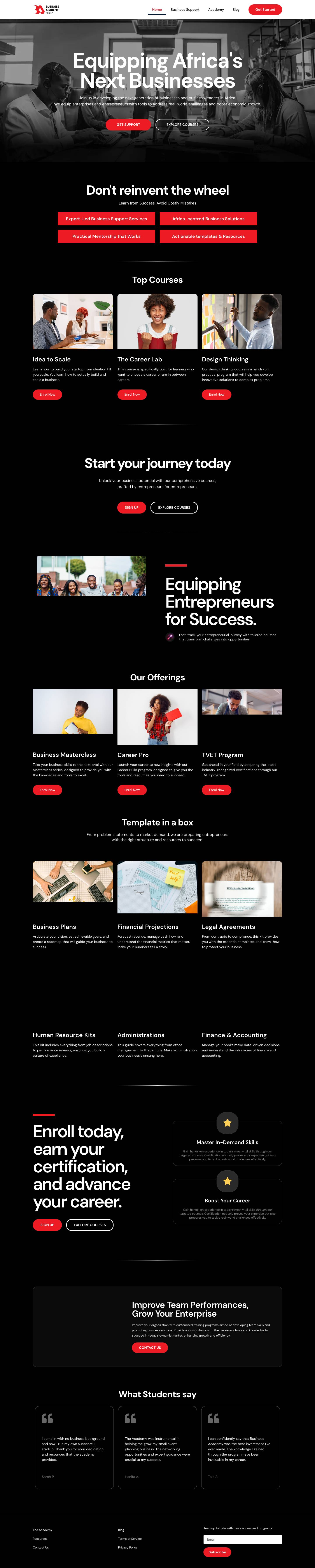 Business Academy – Creating Economic Prosperity for Africa - Full Screenshot