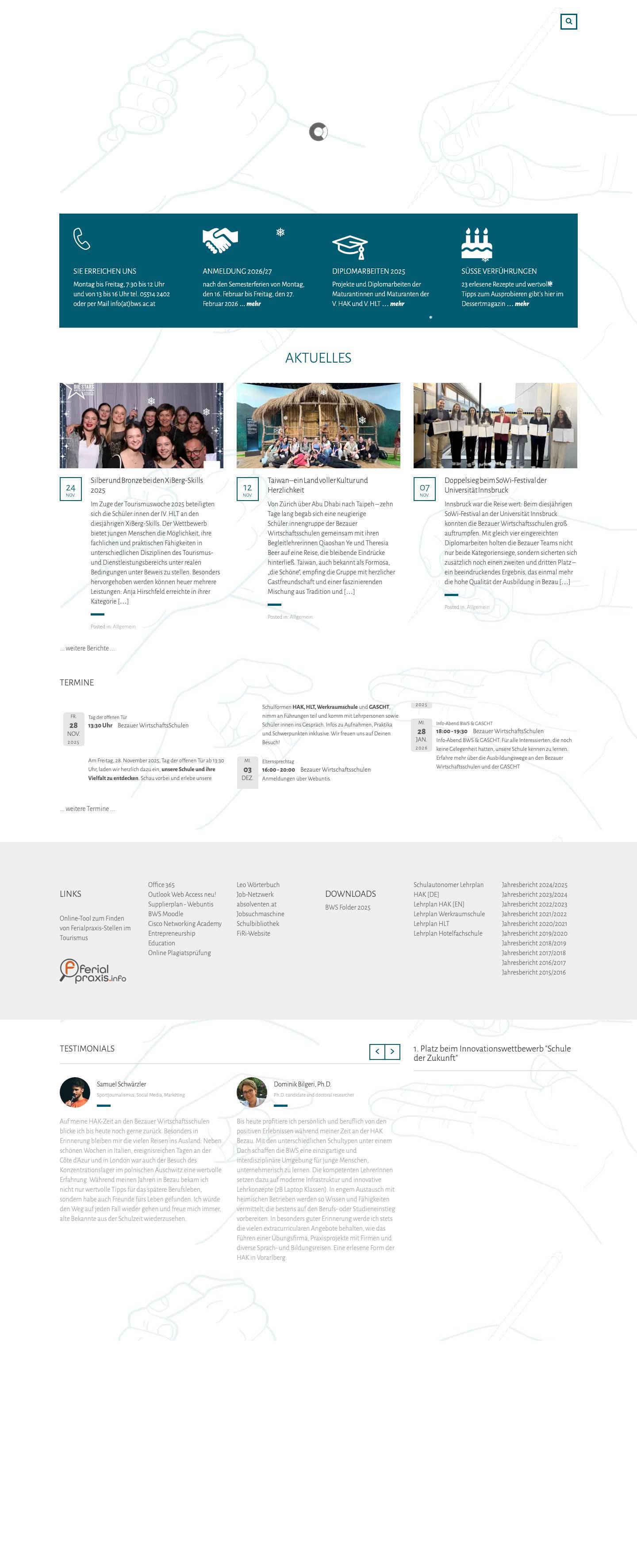 Bezauer WirtschaftsSchulen - Wir bilden unsere Zukunft. - Full Screenshot