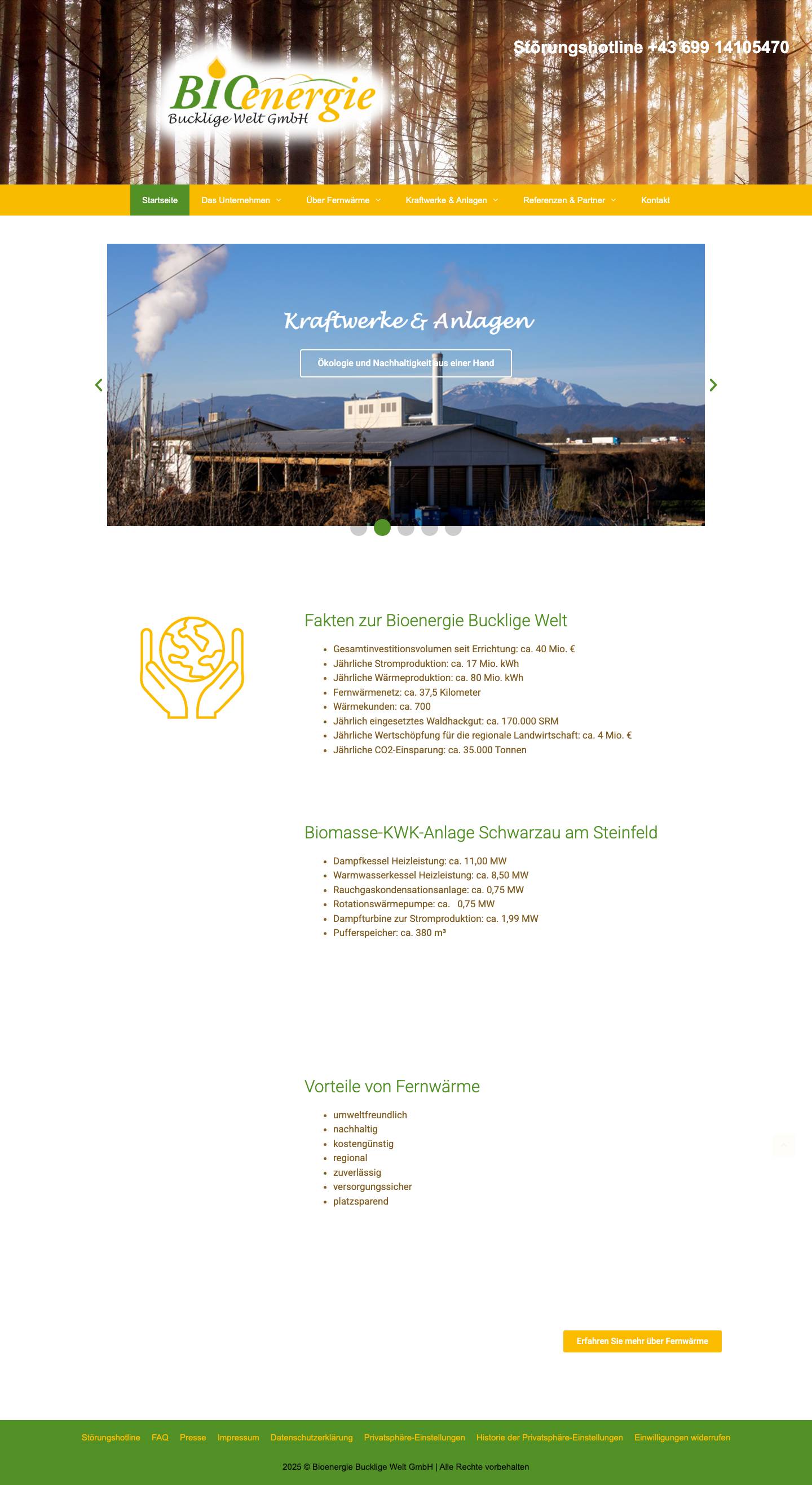 Startseite - Bioenergie Bucklige Welt GmbH - Full Screenshot