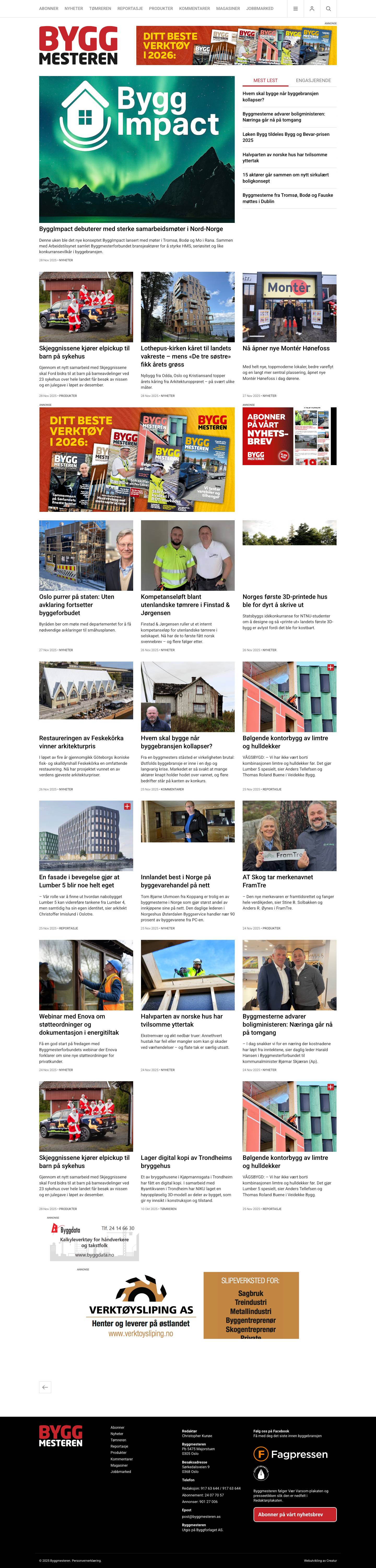 Byggmesteren - et fagtidsskrift for byggebransjen - Full Screenshot