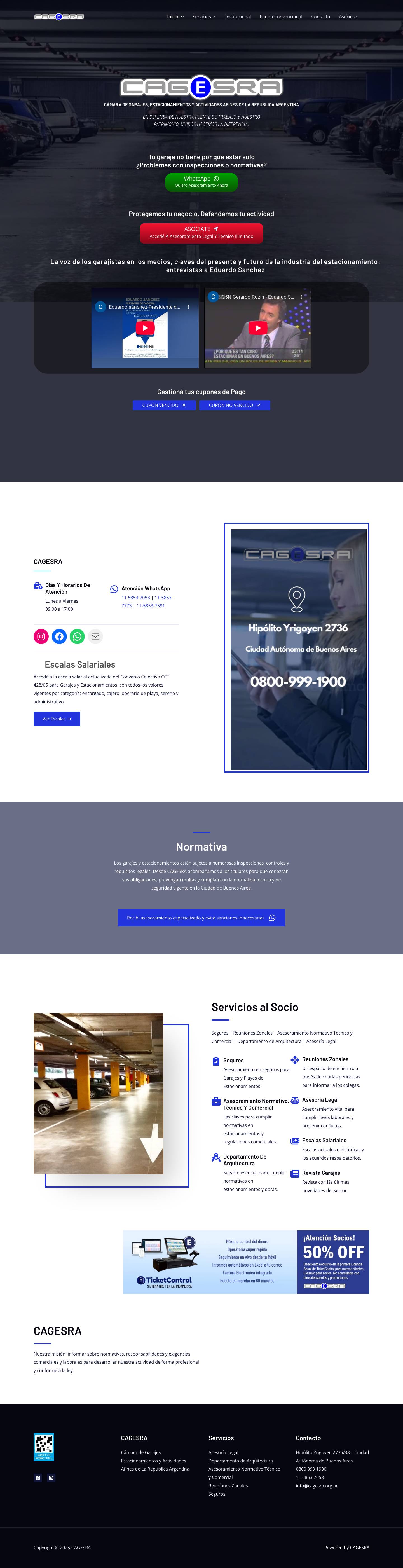 CAGESRA – Camara de Garajes y Estacionamientos - Full Screenshot