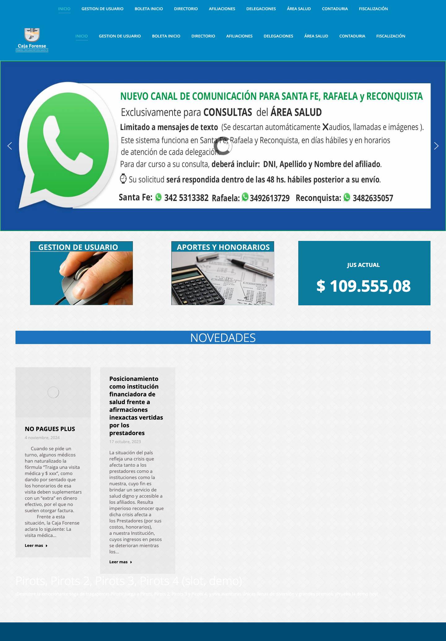 Caja Forense Santa Fe – Primera Circunscripcion - Full Screenshot