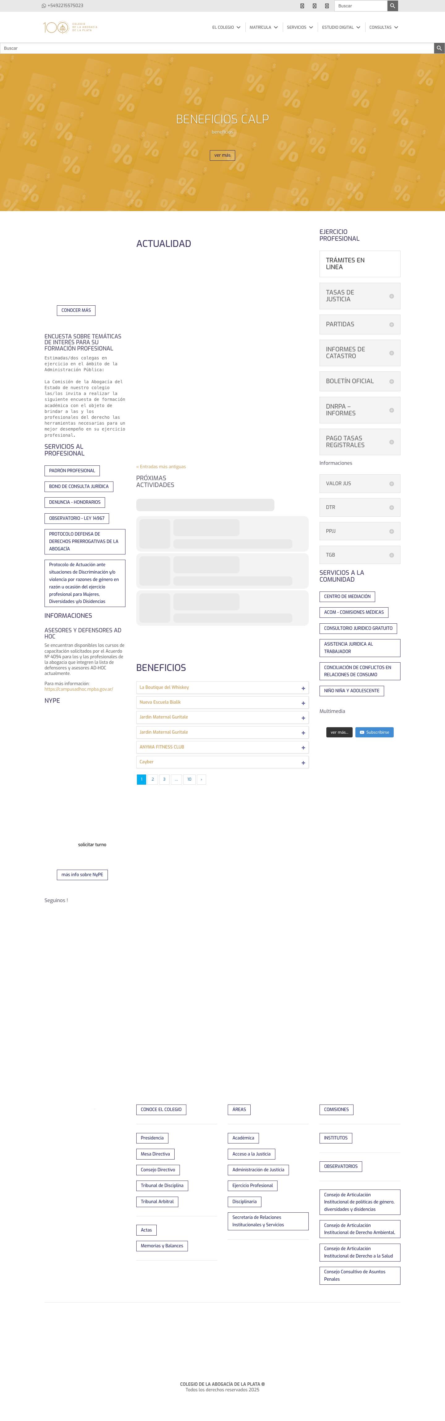 INICIO - Colegio de la Abogacía de La Plata - Full Screenshot