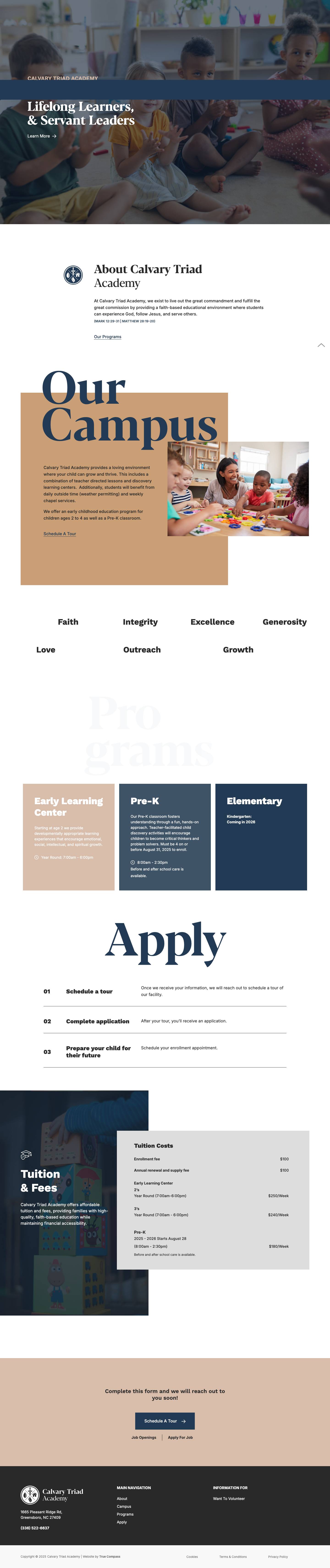 Calvary Triad Academy, Greensboro, NC - Full Screenshot