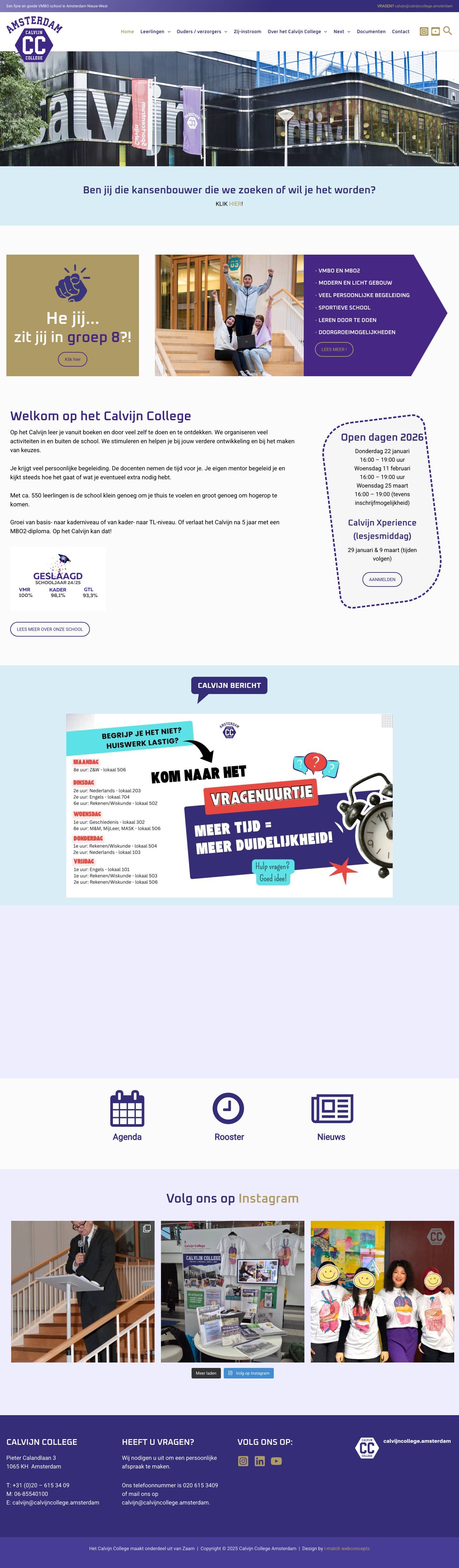 Calvijn College Amsterdam - Full Screenshot