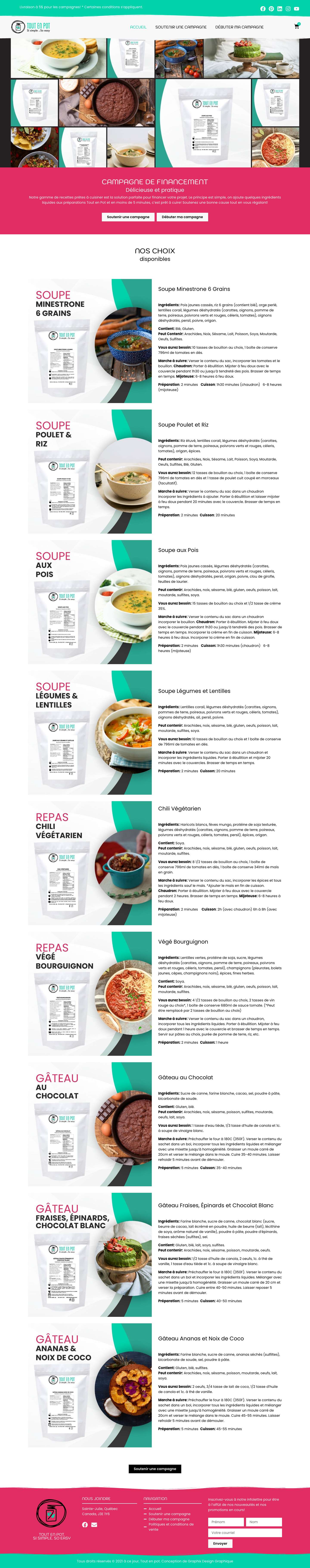 Tout en Pot – Campagne de financement - Full Screenshot