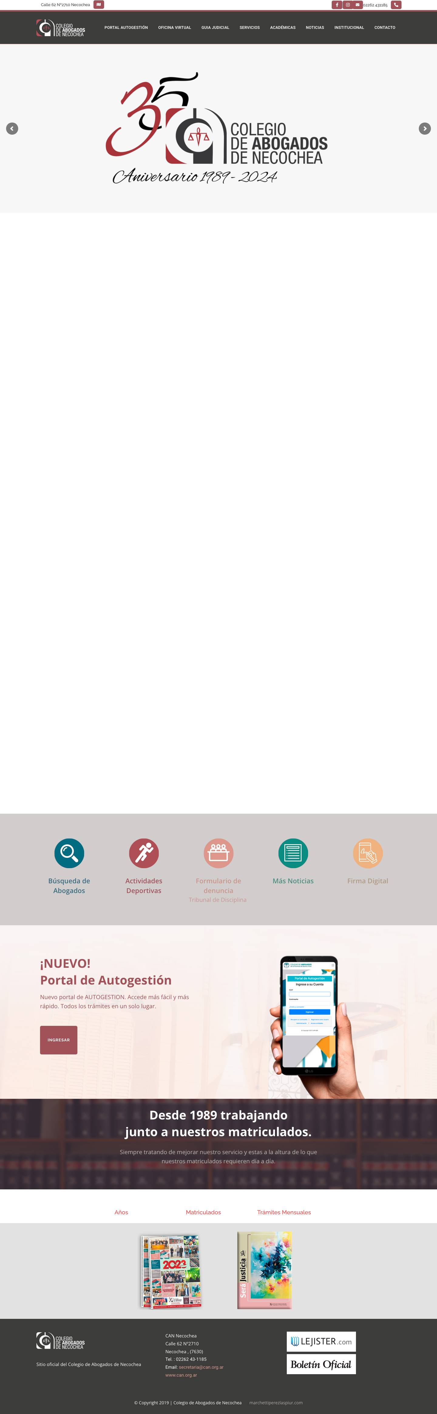 CAN | Colegio de Abogados de Necochea - Full Screenshot