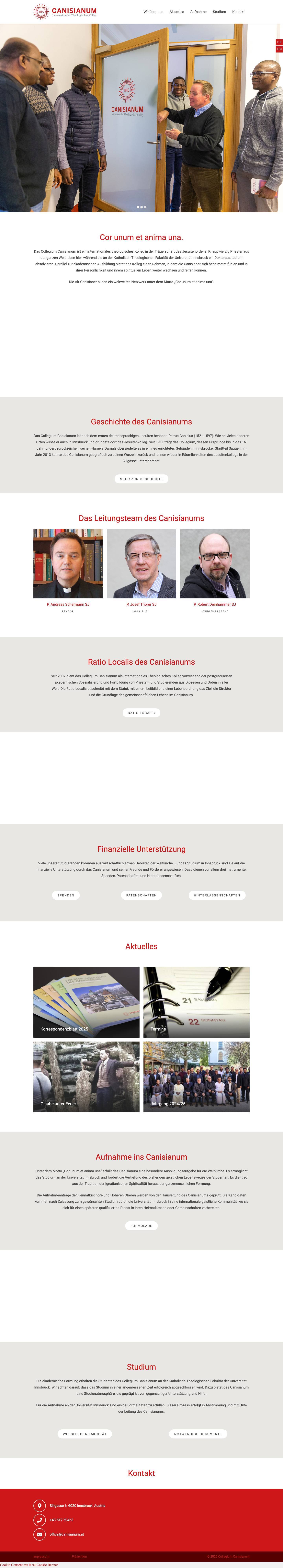 Canisianum Innsbruck – Internationales Theologisches Kolleg - Full Screenshot