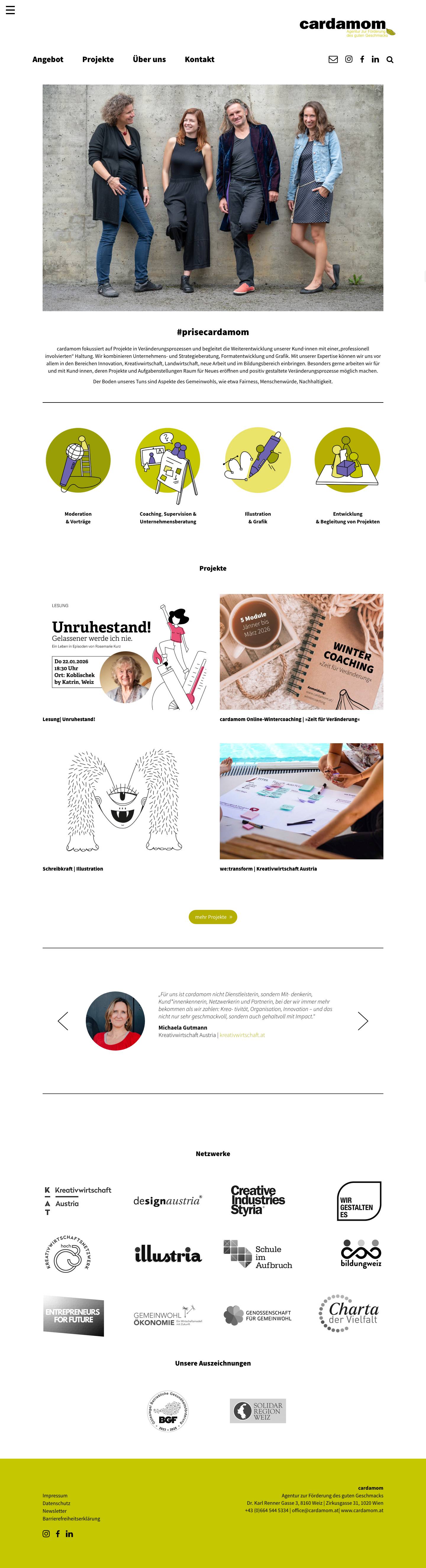 cardamom - Agentur zur Förderung des guten Geschmacks - Full Screenshot