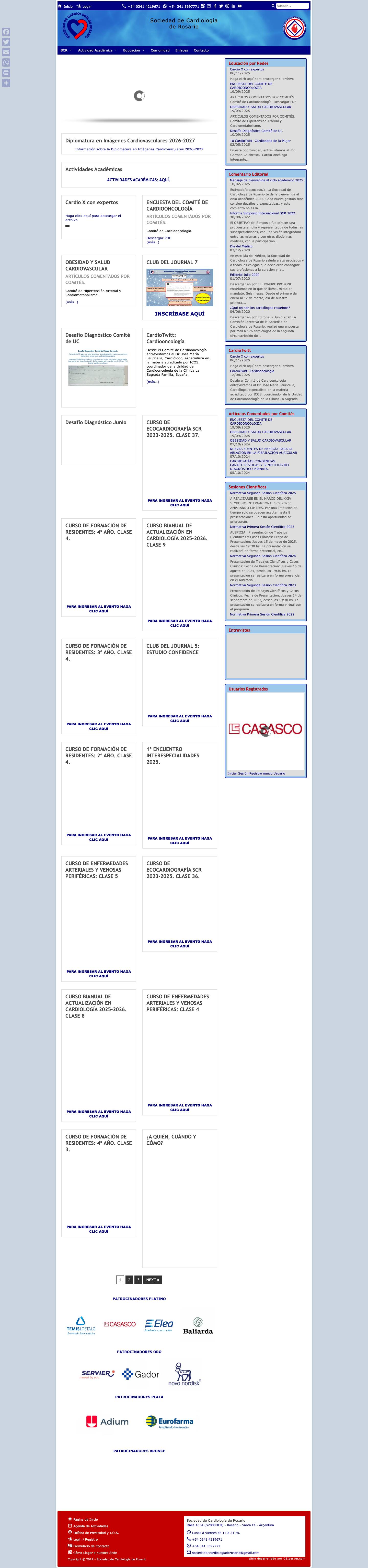 Inicio - Sociedad de Cardiología de Rosario - Full Screenshot