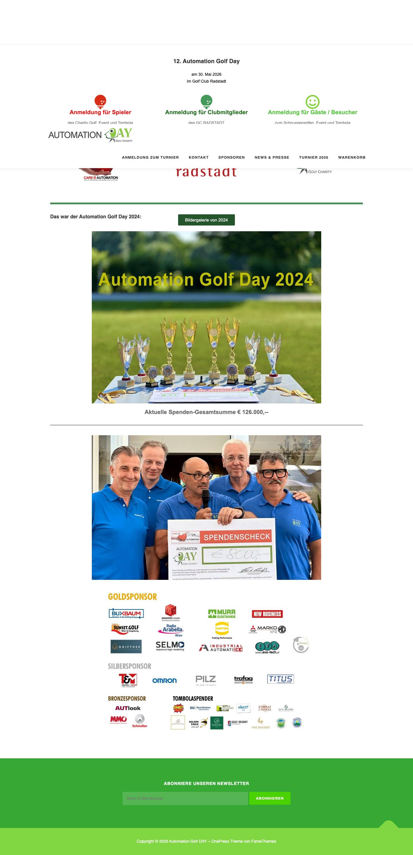 Automation Golf DAY – „care@automation – Verein zur Unterstützung sozial Benachteiligter Kinder und Jugendlicher - Full Screenshot