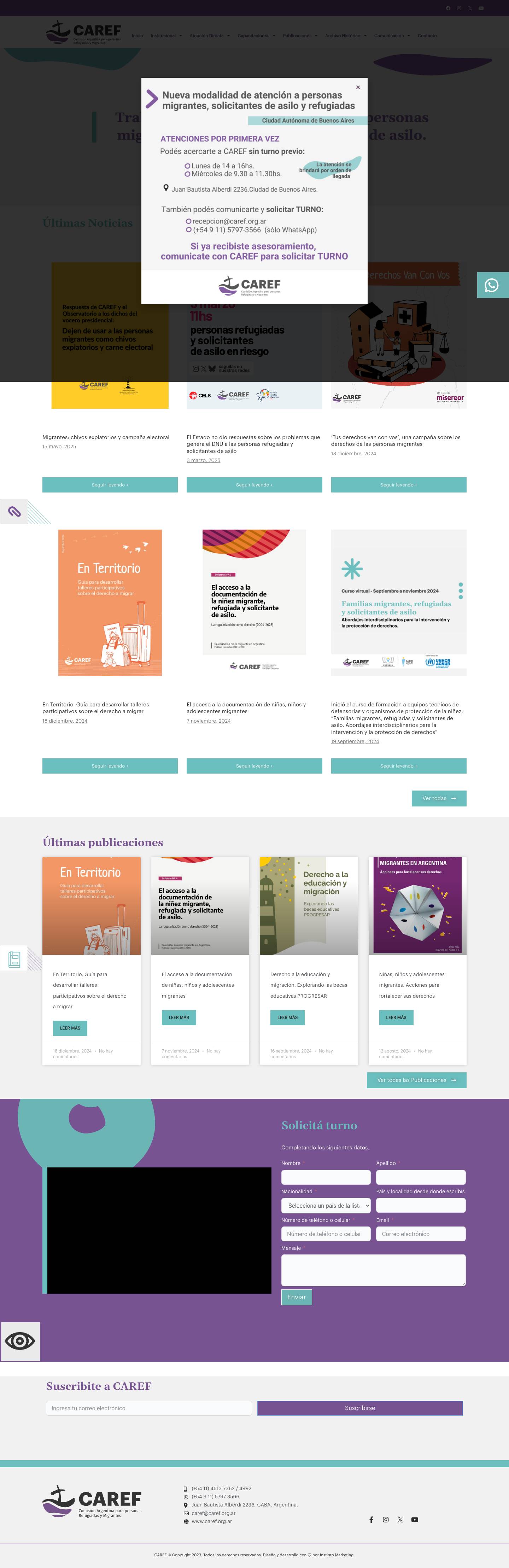 Inicio - CAREF - Full Screenshot