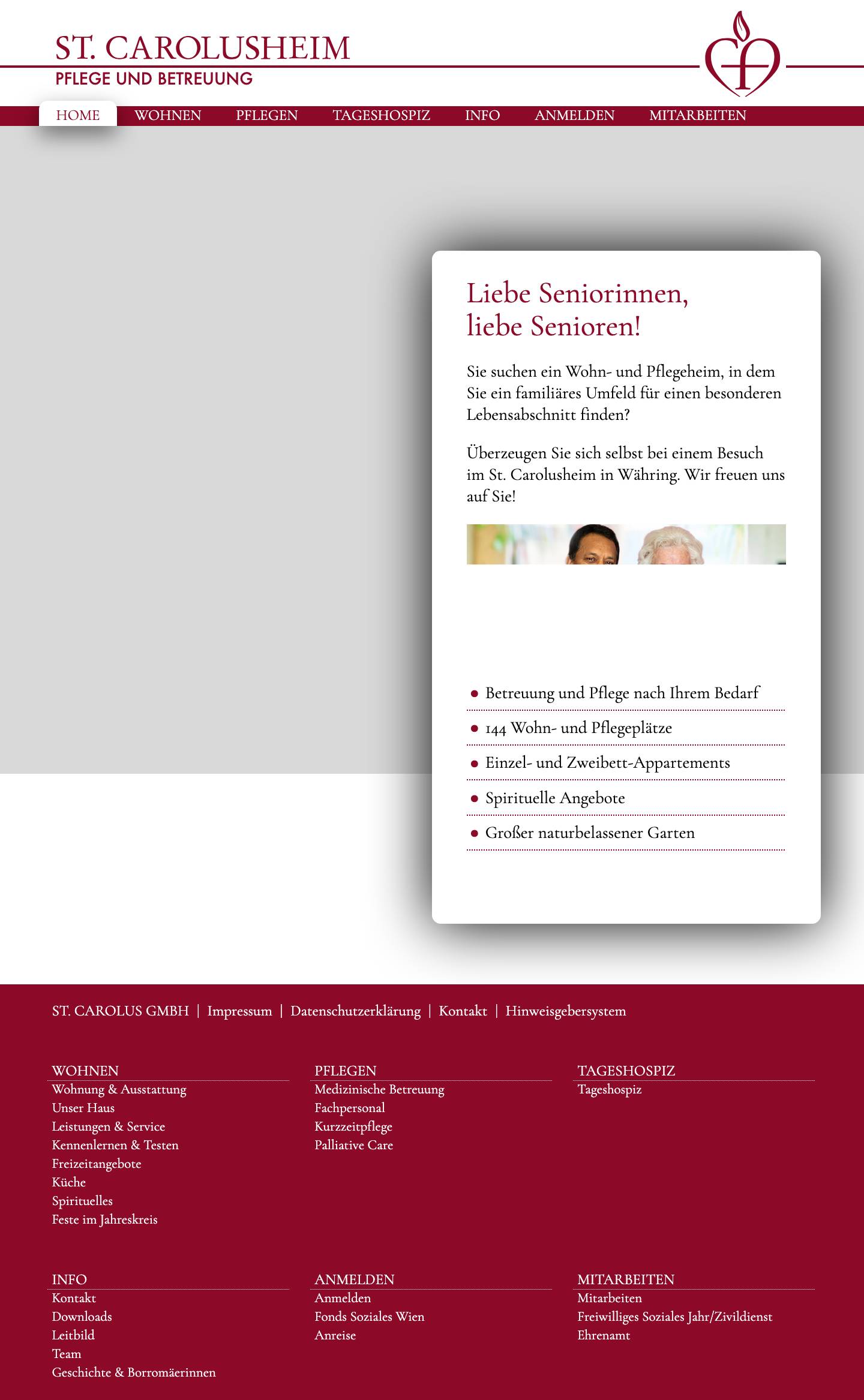 Home / carolusheim.at - Full Screenshot