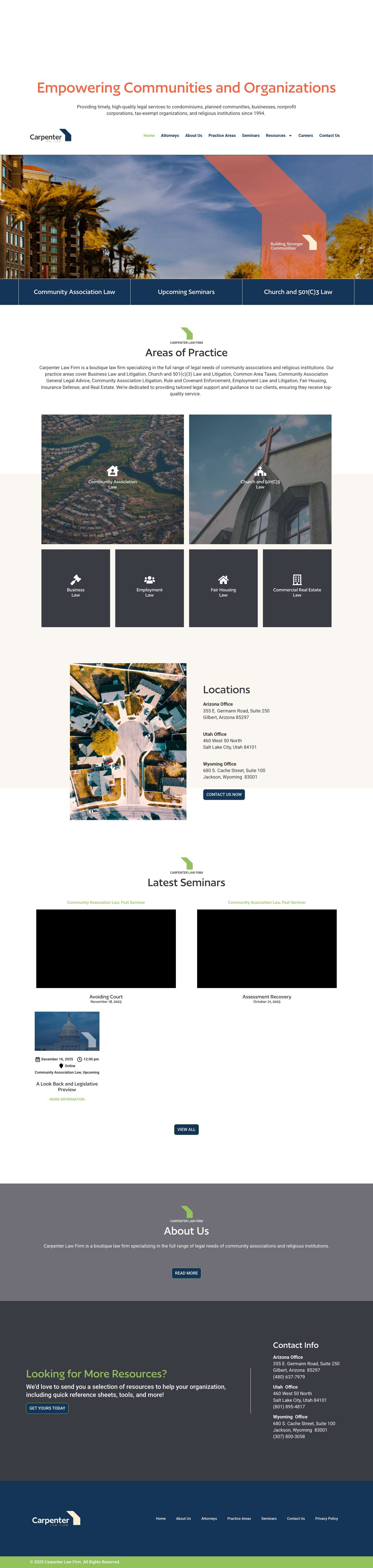 Empowering Communities & Organizations | Carpenter Law Firm - Full Screenshot