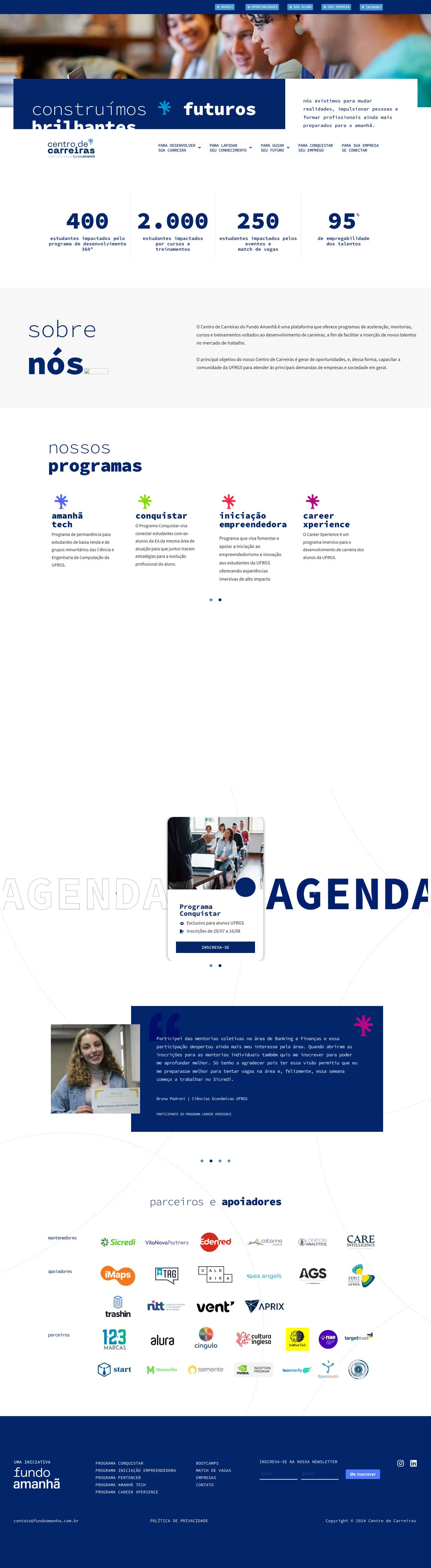 Centro de Carreiras – Uma iniciativa Fundo Amanhã - Full Screenshot