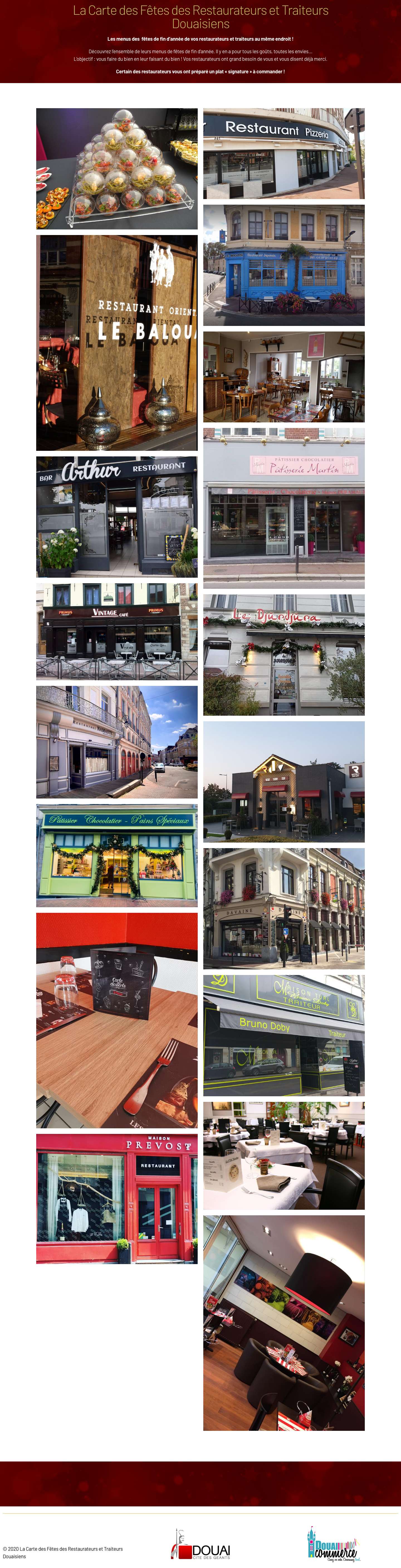 La Carte des Fêtes des Restaurateurs et Traiteurs Douaisiens – Votre menu de fête ! - Full Screenshot