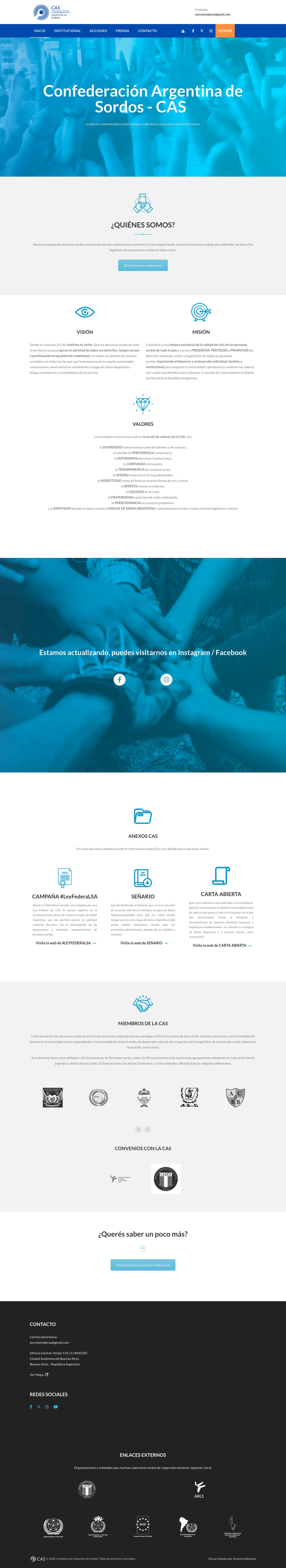 CAS – Confederación Argentina de Sordos - Full Screenshot