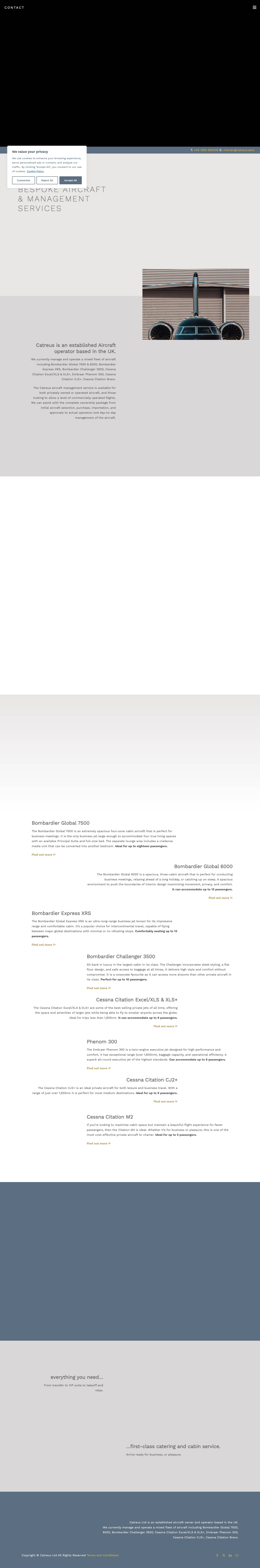 Catreus Aircraft Management Services - catreus.aero - Full Screenshot