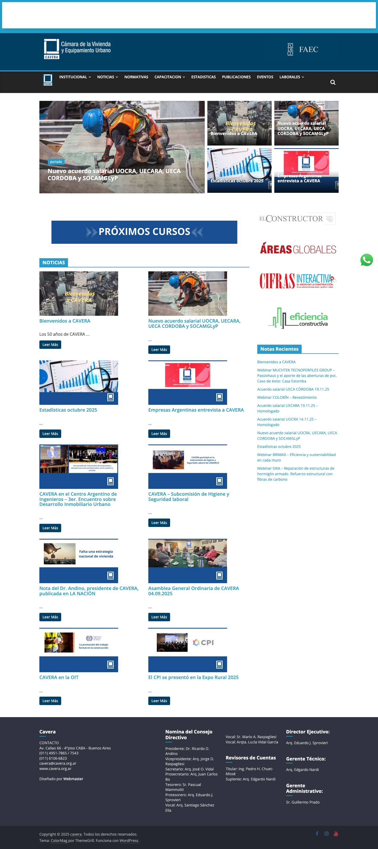 cavera – Camara de la vivienda y Equipamiento Urbano - Full Screenshot