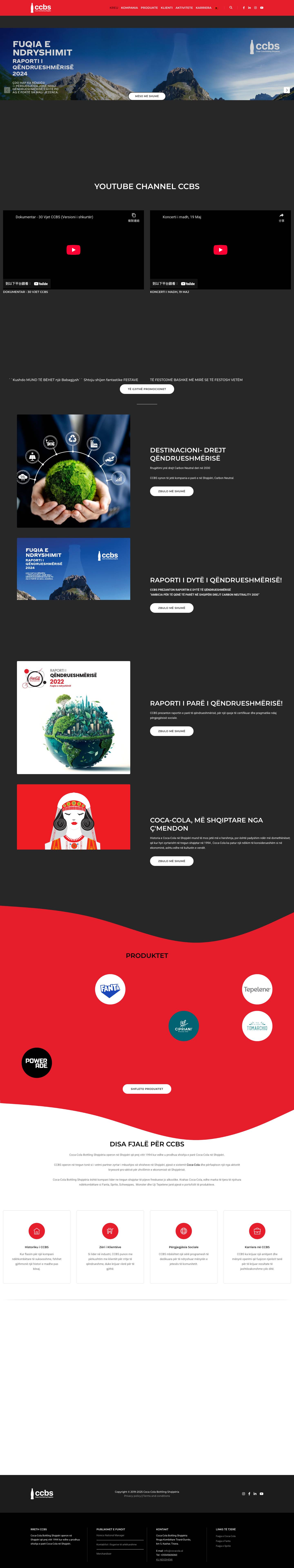 CCBS, kompania lider në tregun e pijeve freskuese joalkoolike - Full Screenshot