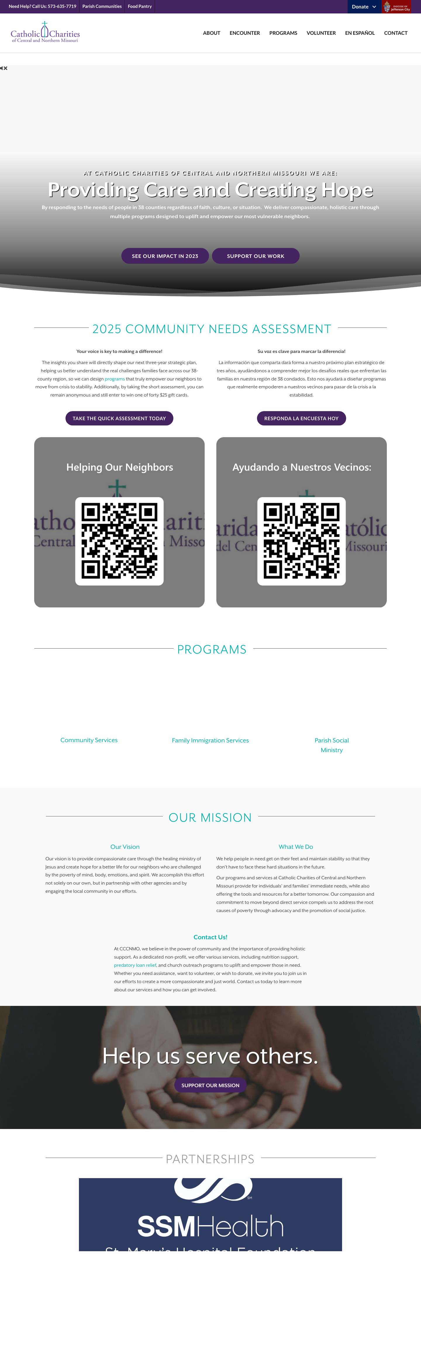 Catholic Charities of Central and Northern Missouri - Full Screenshot