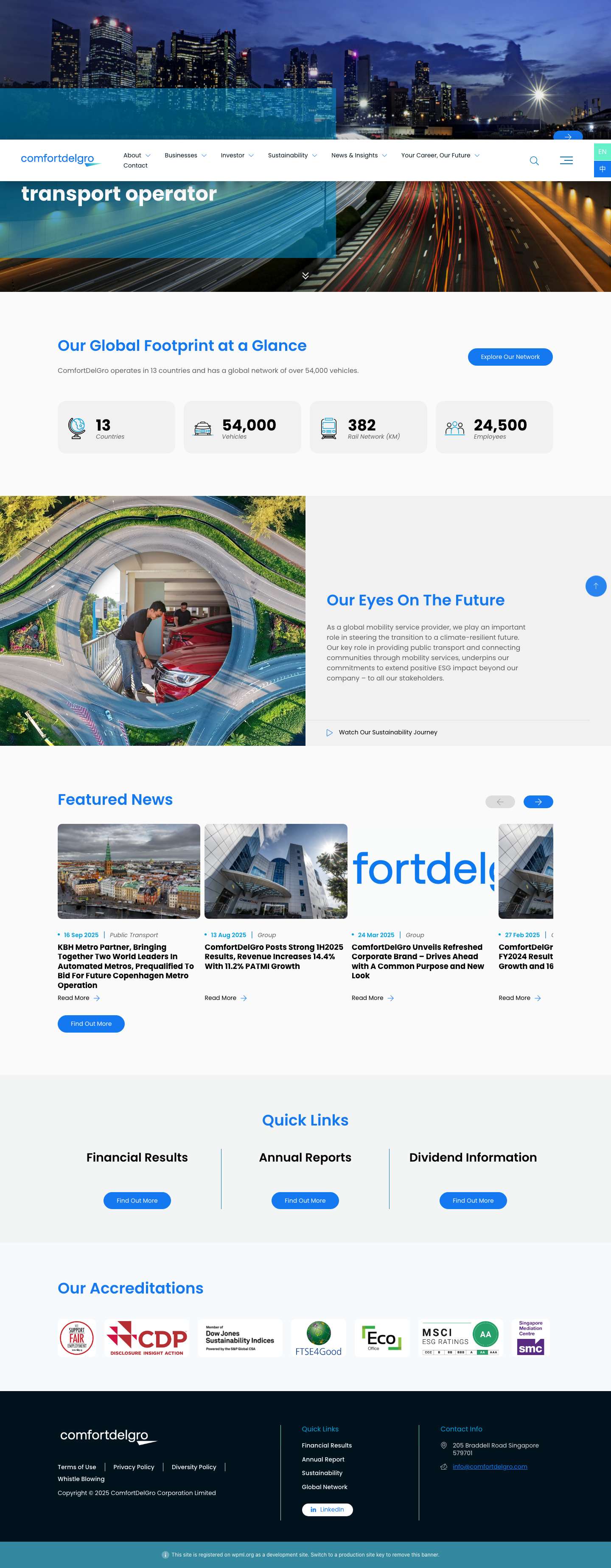 ComfortDelGro – Leading multi-modal transport operator - Full Screenshot