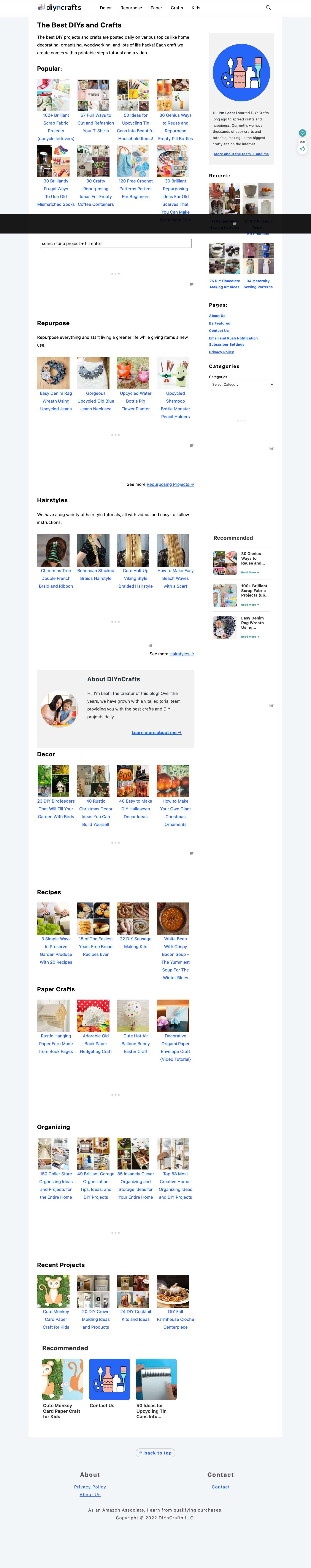 The Best DIYs and Crafts - DIY & Craftsmenu iconsearch icon - Full Screenshot