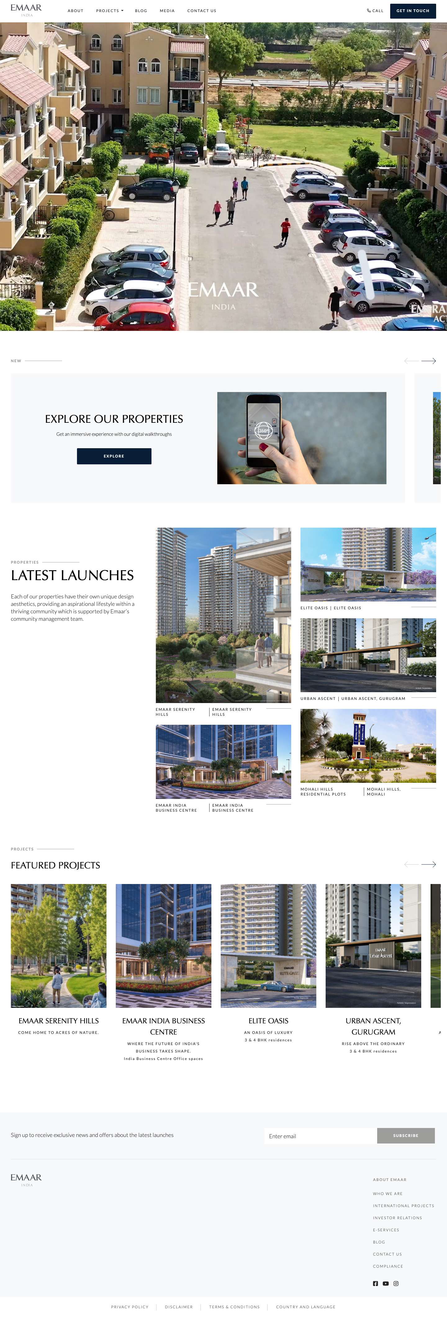 Emaar India- A Blend Of Lifestyle, Commercial Spaces & Residential Projects - Full Screenshot