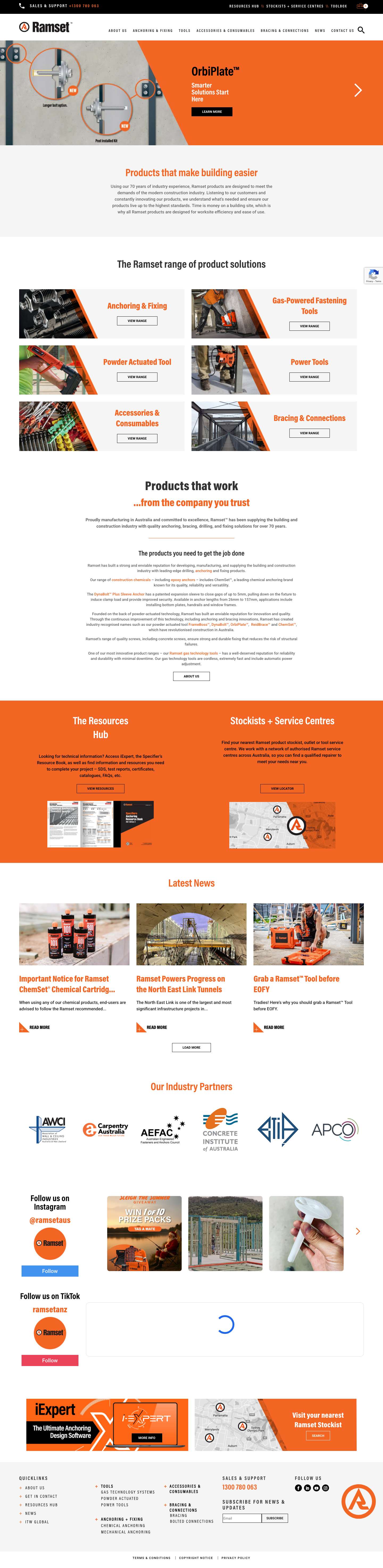 Ramset - Products that make building easier - Full Screenshot
