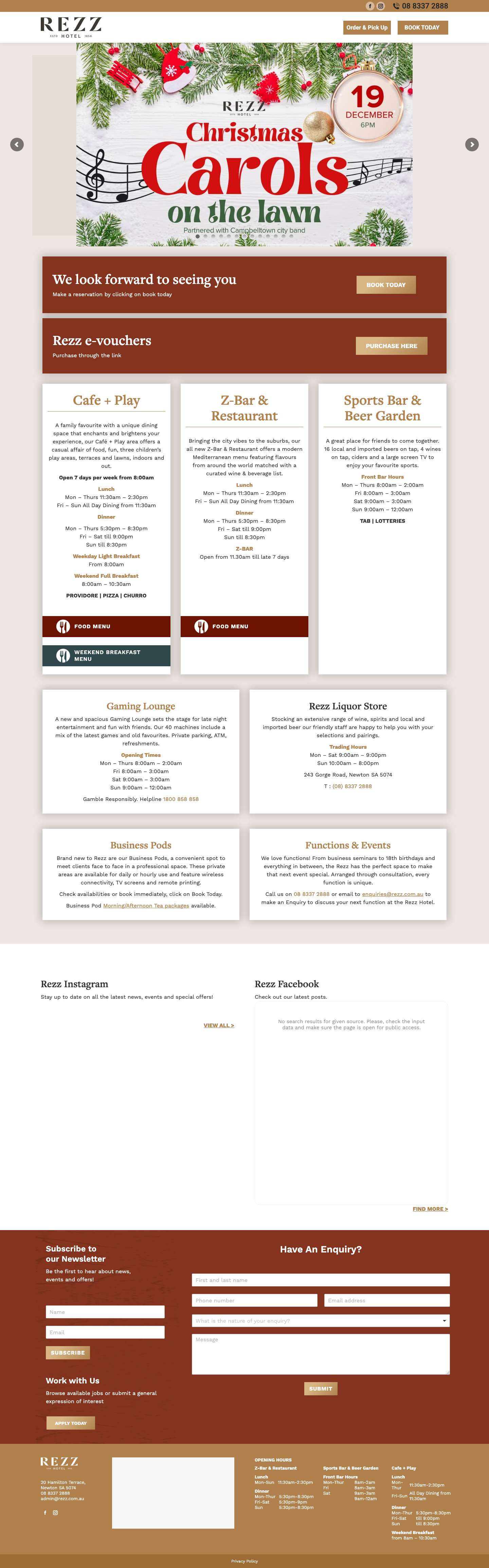 Rezz | Café, Z Bar & Restaurant, Sports Bar, Gaming, Liquor Store - Full Screenshot