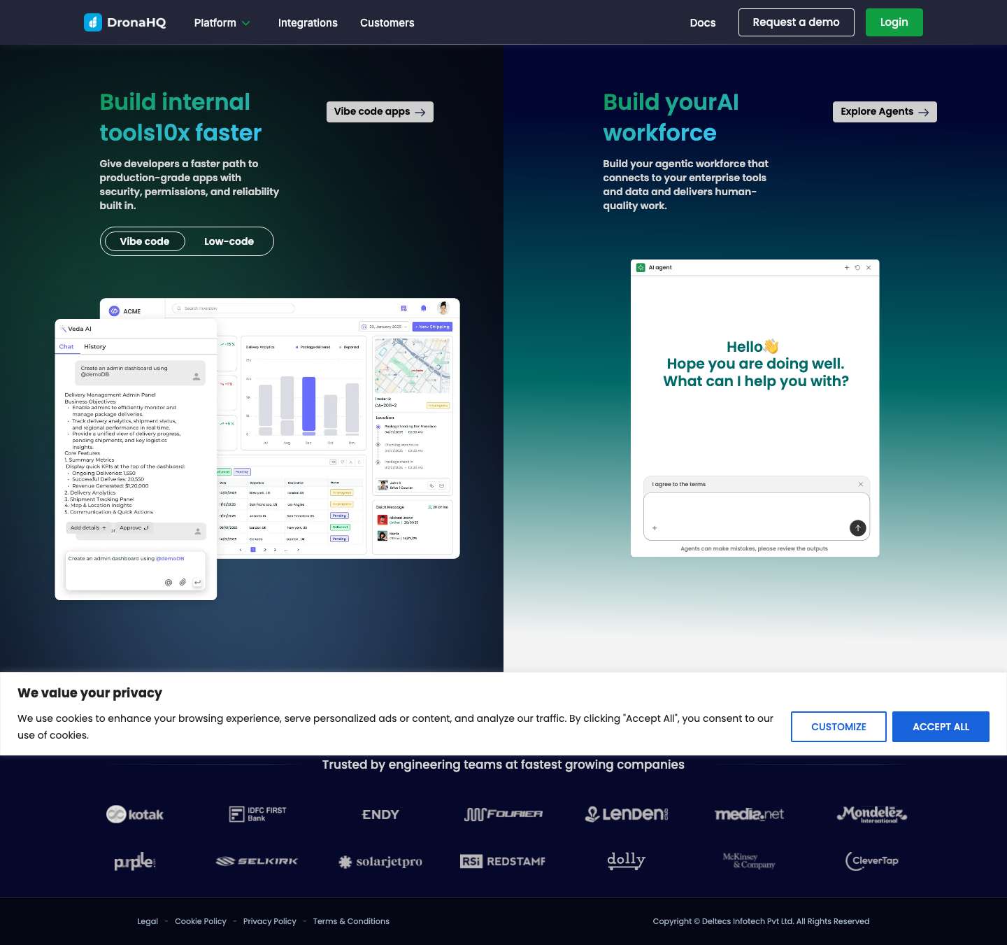 Enterprise developer platform to build agents and apps faster - Full Screenshot
