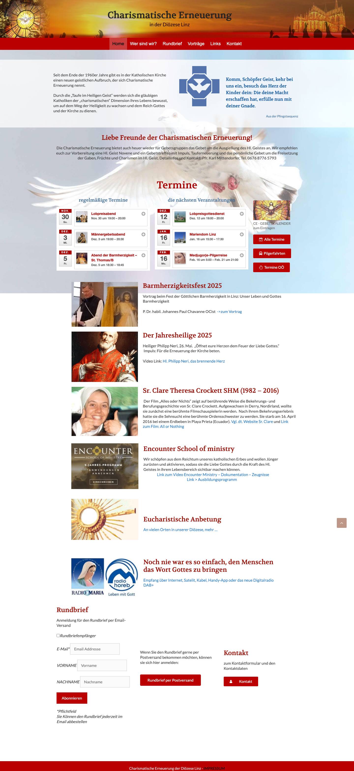 Charismatische Erneuerung – in der Diözese Linz - Full Screenshot